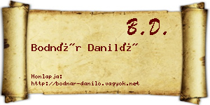Bodnár Daniló névjegykártya